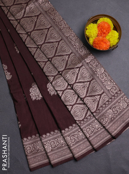 Coffee Brown Semi Soft Silk Saree