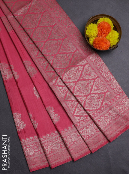 Peach Pink Semi Soft Silk Saree
