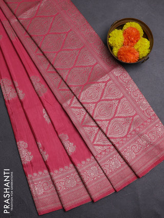 Peach Pink Semi Soft Silk Saree
