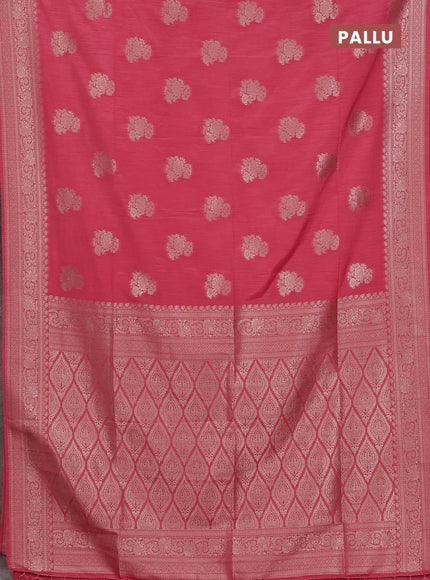 Peach Pink Semi Soft Silk Saree