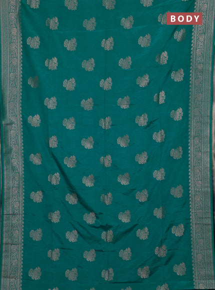 Teal Green Semi Soft Silk Saree