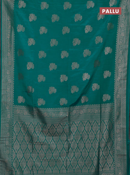 Teal Green Semi Soft Silk Saree