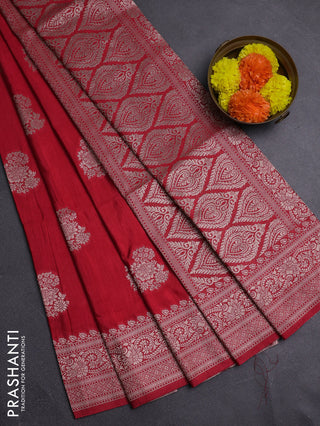 Red Semi Soft Silk Saree