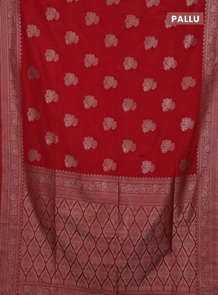 Red Semi Soft Silk Saree
