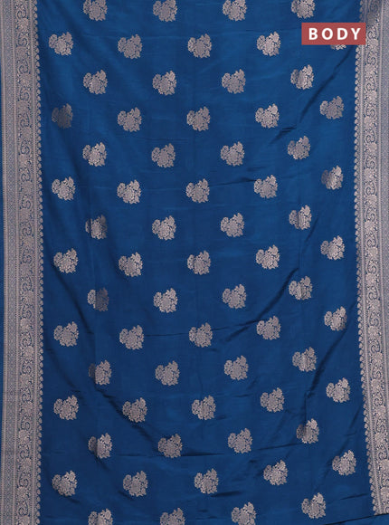 Peacock Blue Semi Soft Silk Saree