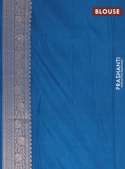 Peacock Blue Semi Soft Silk Saree