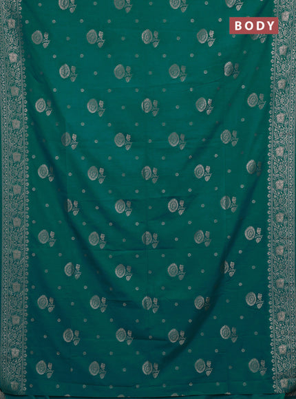 Teal Green Semi Soft Silk Saree