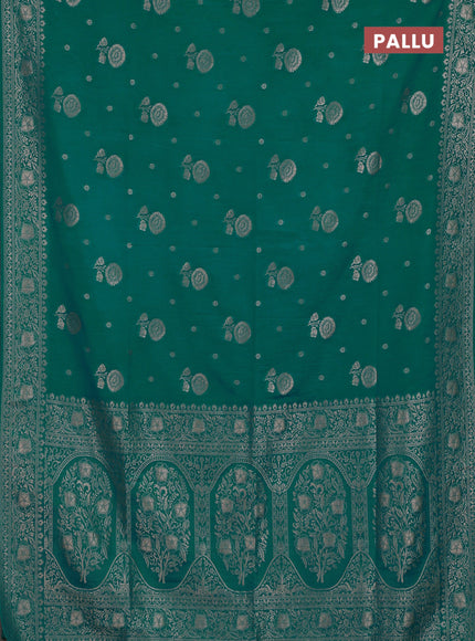 Teal Green Semi Soft Silk Saree