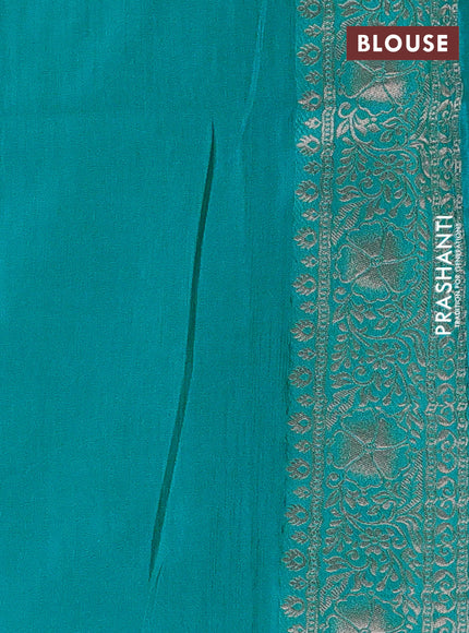 Teal Green Semi Soft Silk Saree
