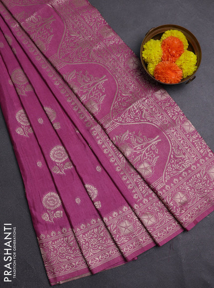 Mauve Pink Semi Soft Silk Saree