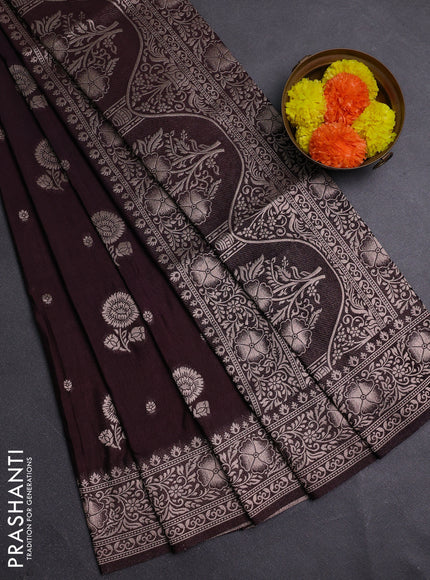 Coffee Brown Semi Soft Silk Saree