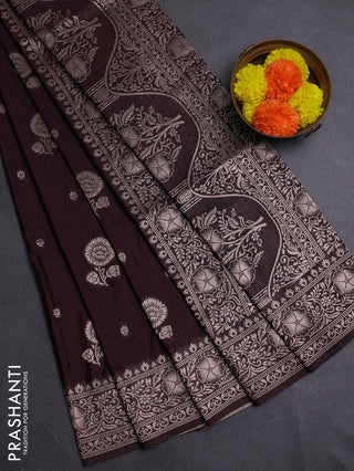 Coffee Brown Semi Soft Silk Saree