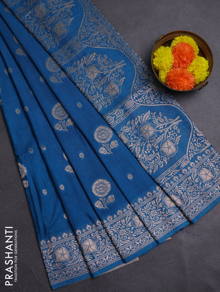 Cs Blue Semi Soft Silk Saree