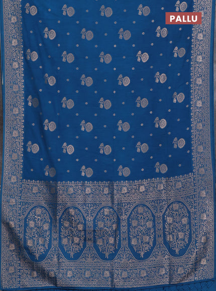 Cs Blue Semi Soft Silk Saree