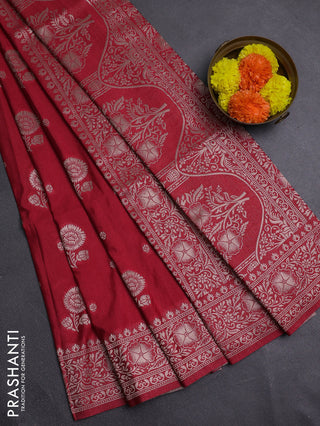 Red Semi Soft Silk Saree