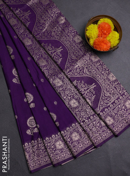 Purple Semi Soft Silk Saree