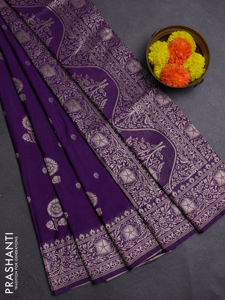 Purple Semi Soft Silk Saree