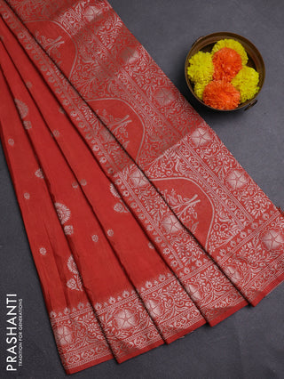 Rust Semi Soft Silk Saree