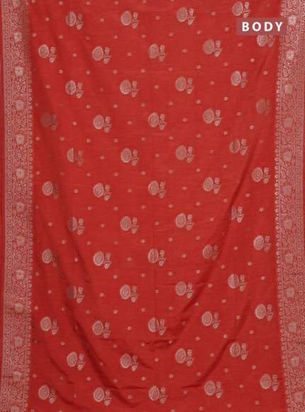 Rust Semi Soft Silk Saree