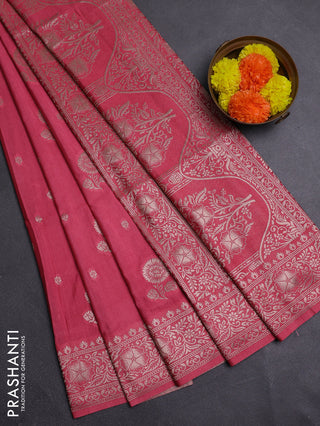 Peach Semi Soft Silk Saree