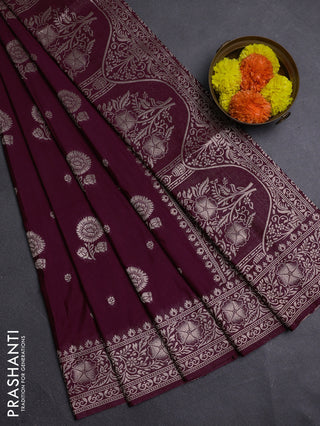 Wine Semi Soft Silk Saree
