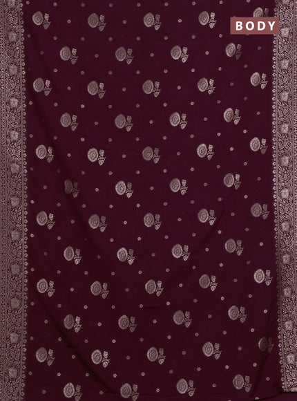 Wine Semi Soft Silk Saree