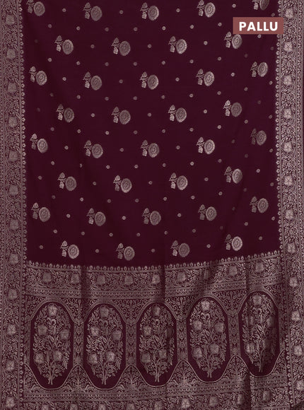 Wine Semi Soft Silk Saree