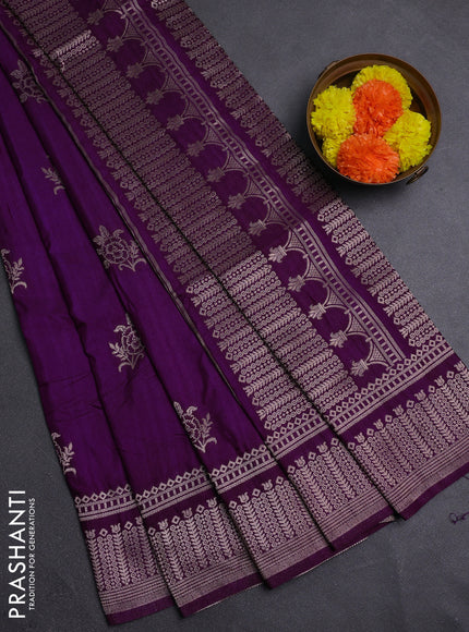 Purple Semi Soft Silk Saree