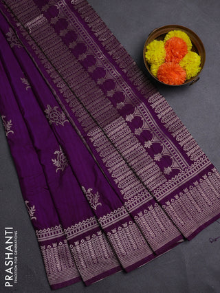 Purple Semi Soft Silk Saree