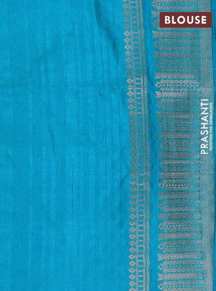 Teal Blue Semi Soft Silk Saree