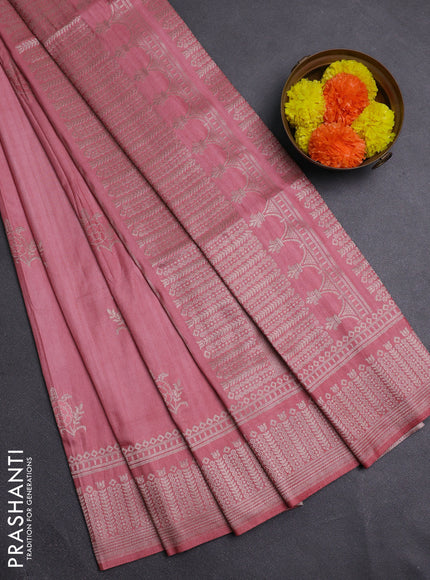 Peach Semi Soft Silk Saree