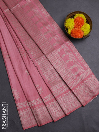 Peach Semi Soft Silk Saree