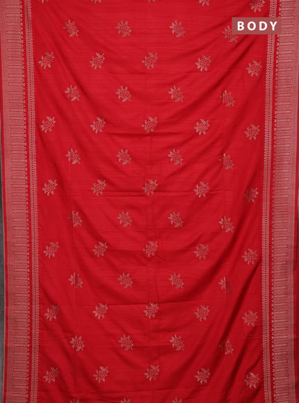 Red Semi Soft Silk Saree
