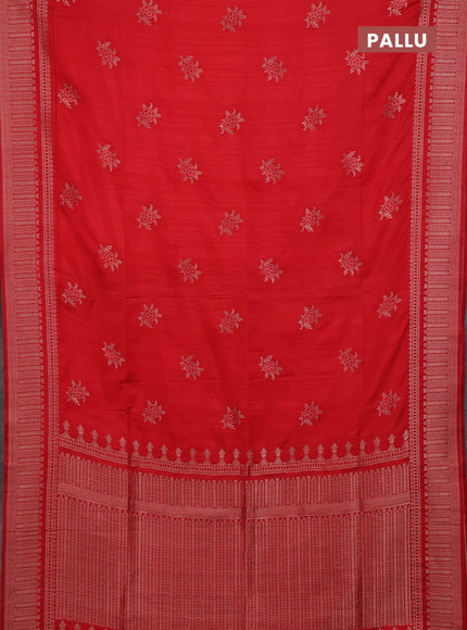 Red Semi Soft Silk Saree