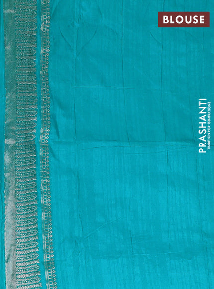 Teal Green Semi Soft Silk Saree