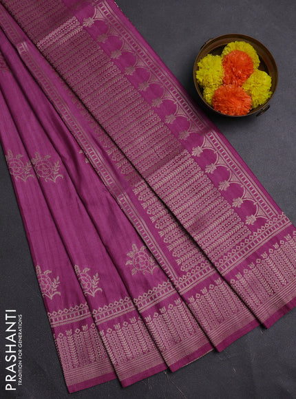 Mauve Pink Semi Soft Silk Saree