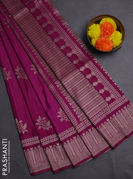 Wine Semi Soft Silk Saree