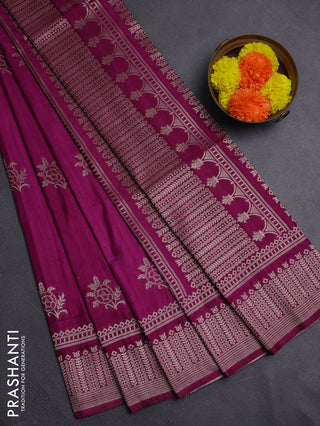 Wine Semi Soft Silk Saree