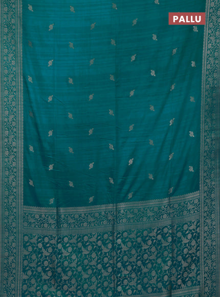 Teal Green Semi Soft Silk Saree