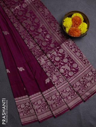 Wine Semi Soft Silk Saree
