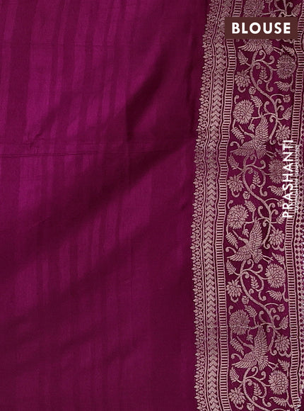 Wine Semi Soft Silk Saree