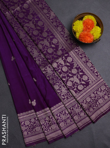 Purple Semi Soft Silk Saree