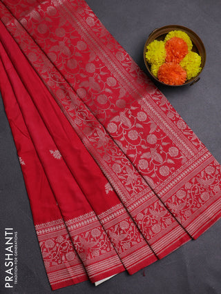 Red Semi Soft Silk Saree