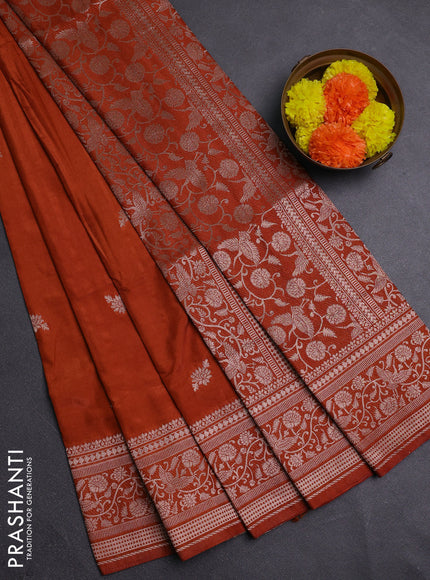 Rust Semi Soft Silk Saree