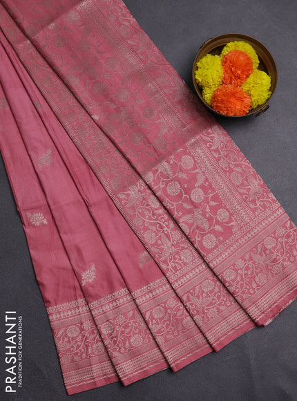 Peach Semi Soft Silk Saree