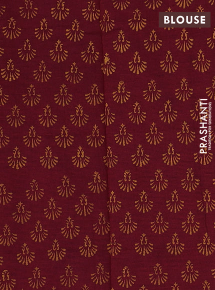 Sunset Orange & Maroon Semi Silk Cotton Saree - Embroidery