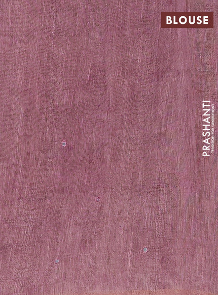 Pastel Pink Semi Linen Saree - Madhubani Prints