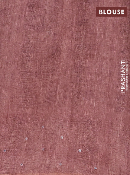 Pastel Brown Semi Linen Saree - Madhubani Prints