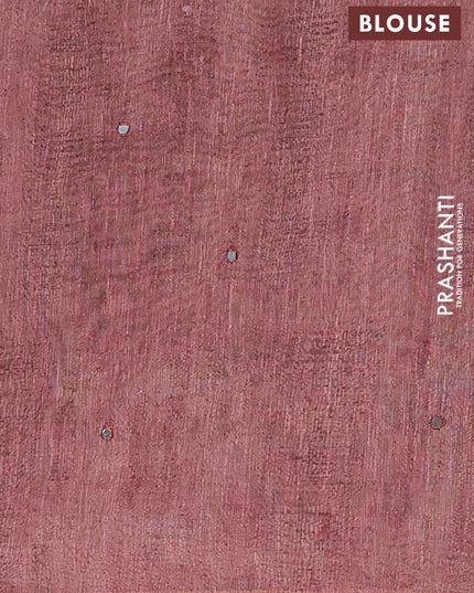 Rosy Brown Semi Linen Saree - Madhubani Prints
