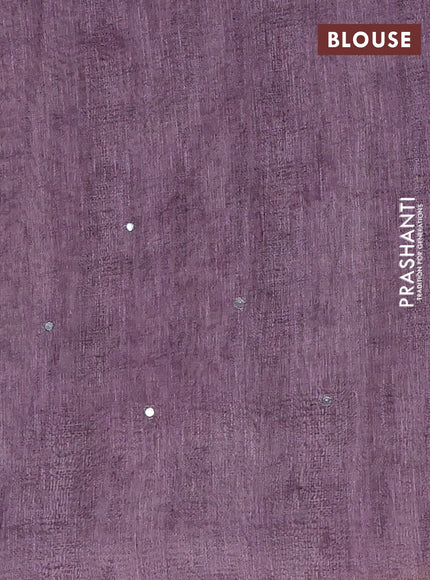 Pastel Purple Semi Linen Saree - Madhubani Prints